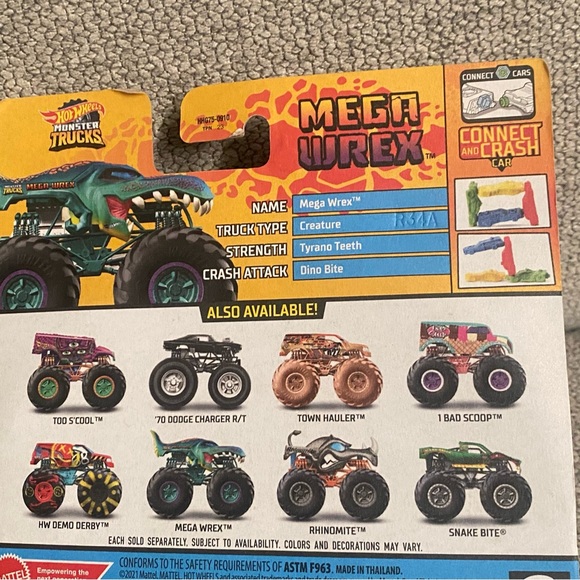 Hot Wheels Monster Trucks - MEGA WREX - Comic Book Crashers Truck - Picture 2 of 3